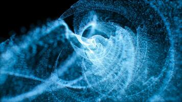 abstrato azul onda partículas, 3d Renderização. foto