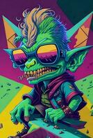 uma detalhado ilustração do uma goblin para uma camiseta projeto, papel de parede e moda foto