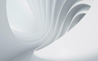 abstrato branco curva geometria fundo, 3d Renderização. foto