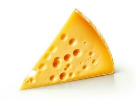 amarelo peça do queijo isolado foto