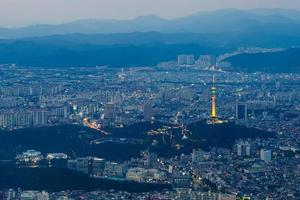 visão noturna do Aspan Park em Daegu na Coréia do Sul foto