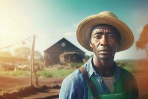 africano trabalhador agricultor. gerar ai foto