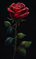 vermelho rosa flor em Sombrio fundo. foto
