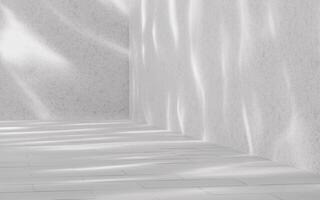 branco esvaziar sala, com luz e sombra, 3d Renderização. foto
