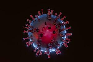 disperso corona vírus com Sombrio fundo, 3d Renderização foto