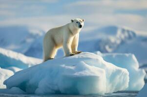 polar Urso em iceberg dentro Está natural habitat dentro a ártico círculo. ai gerado foto