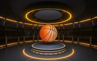 interior etapa e basquetebol, 3d Renderização. foto