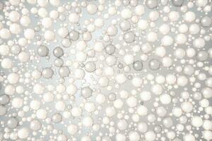 pérolas e bolhas com branco fundo, 3d Renderização. foto