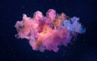 nebulosas e colori fumaça, 3d Renderização. foto