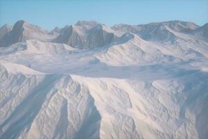 uma esticam do neve montanha com azul céu, 3d Renderização. foto