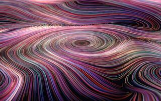 Magia vórtice linhas, fantasia onda padrão, 3d Renderização. foto
