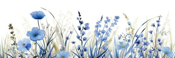 aguarela azul flores foto