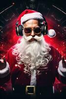 dj santa claus poster foto