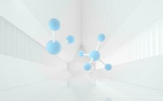 molécula com branco fundo, 3d Renderização. foto