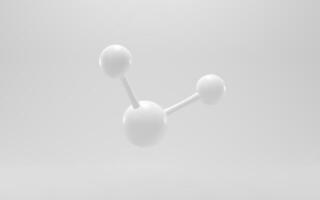 simplicidade químico molécula com branco fundo, 3d Renderização. foto