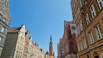 uma andar através a velho Cidade do Dansk, a capital do pomerânia dentro Polônia foto