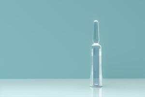 ampola garrafa e líquido medicina, resumo concepção,3d Renderização. foto