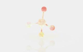 gradiente moléculas com branco fundo, 3d Renderização. foto