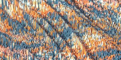 Alto densidade pixel cubos paisagem, 3d Renderização. foto