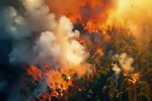 floresta fogo, ai generativo foto