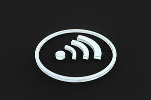 3d Renderização, Wi-fi símbolo, conceito fundo foto