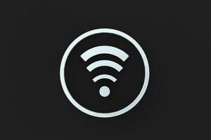 3d Renderização, Wi-fi símbolo, conceito fundo foto