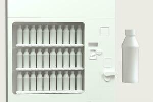 a branco modelo do vending máquina com branco fundo, 3d Renderização. foto