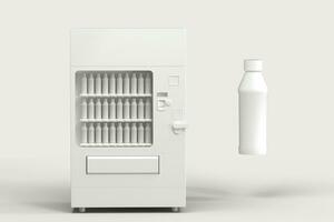 a branco modelo do vending máquina com branco fundo, 3d Renderização. foto