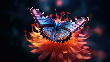 uma lindo borboleta com flores borboleta. generativo ai foto