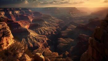 majestoso arenito penhasco erodido de tempo, uma natural beleza aventura gerado de ai foto