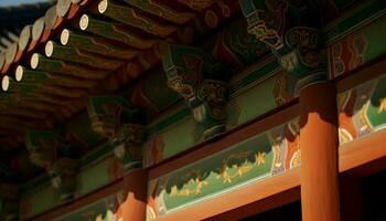 antigo pagode dentro Pequim vitrines chinês cultura e espiritualidade gerado de ai foto