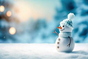 alegre boneco de neve espalhando feriado alegria - generativo ai foto