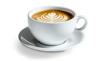 saborear a momento - delicado branco porcelana cappuccino copo para café conhecedores - generativo ai foto