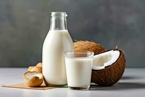 lactose intolerância solução - coco leite e à base de plantas beber - generativo ai foto