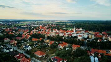 bairro suburbano na cidade de europa, vista aérea foto