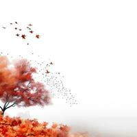 outono árvore e folha com branco fundo Alto qualidade ai gerado imagem foto
