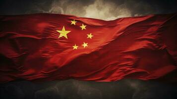 chinês nacional bandeira, a nacional dia do a povos república do China em Outubro 31, aniversário do a chinês pessoas e a ótimo celebração do a povos república do china.generativo ai foto