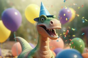 fofa dino aniversário. gerar ai foto