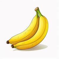 banana desenho animado Projeto em branco fundo foto