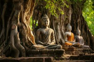 a espiritual tradições do Ayutthaya Tailândia rústico ai gerado foto