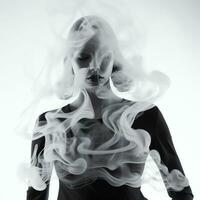 fumaça dentro branco fundo surrealista foto