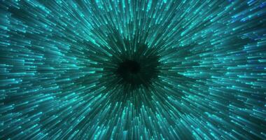abstrato verde energia mágico brilhando espiral redemoinho túnel partícula fundo com bokeh efeito foto