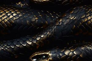 Preto cobras.sem costura mágico fantasia padronizar com cobras e dragões.escamas. foto
