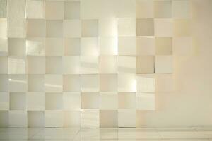 branco pintado concreto parede fez do cubos com lado a lado chão foto