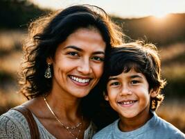 foto do feliz família mãe e filha, generativo ai