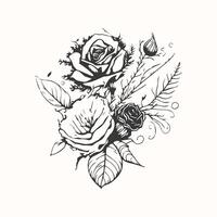 vetor esboço na moda fantasia tatuagem Projeto para vestuário e t camisas. adesivo, mascote, tatuagem, rosa, cobra, fantasia, diabo, obra de arte, têxtil, animais selvagens, mão retirou, ilustração, nervoso, imprimir, esqueleto. foto