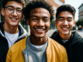 foto do grupo Adolescência fresco aluna às universidade, generativo ai