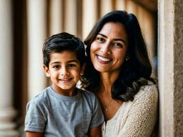 foto do feliz família mãe e filho, generativo ai