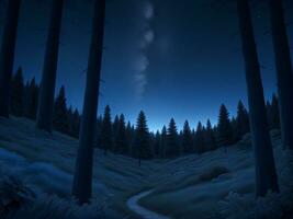 místico enluarada floresta sereno natureza noite fundo, ai generativo foto