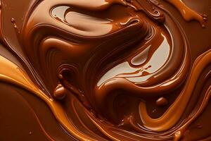líquido chocolate fundo, abstrato líquido chocolate papel de parede, chocolate fundo, ai generativo foto